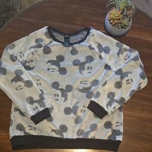 Disney Men's Mickey Mouse Black and Gray Crewneck Sweater (867)